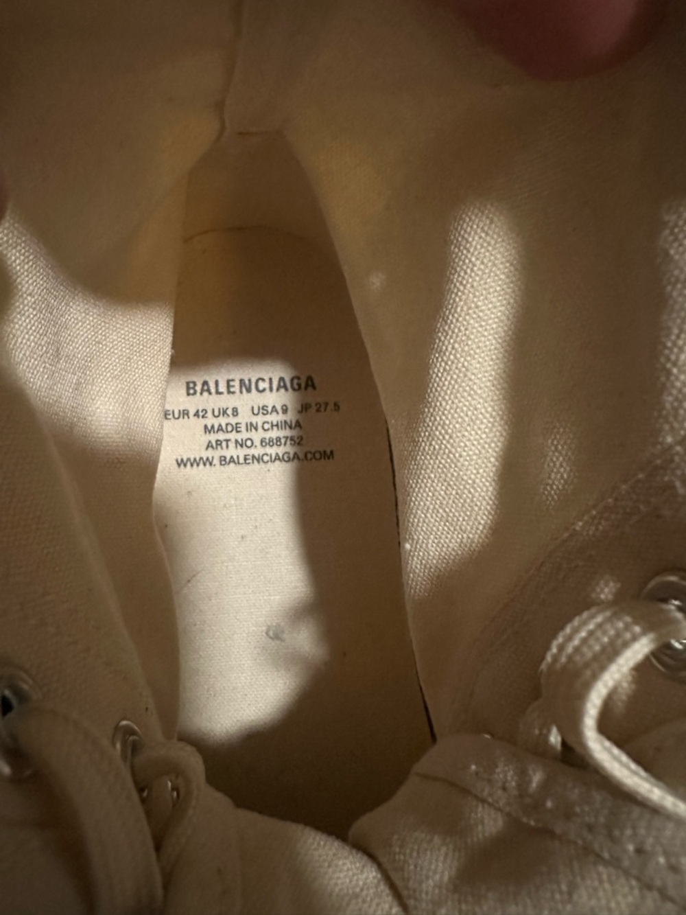 Balenciaga Cream High-Top Canvas Sneakers size 9/42 (unisex) - Picture 8 of 8